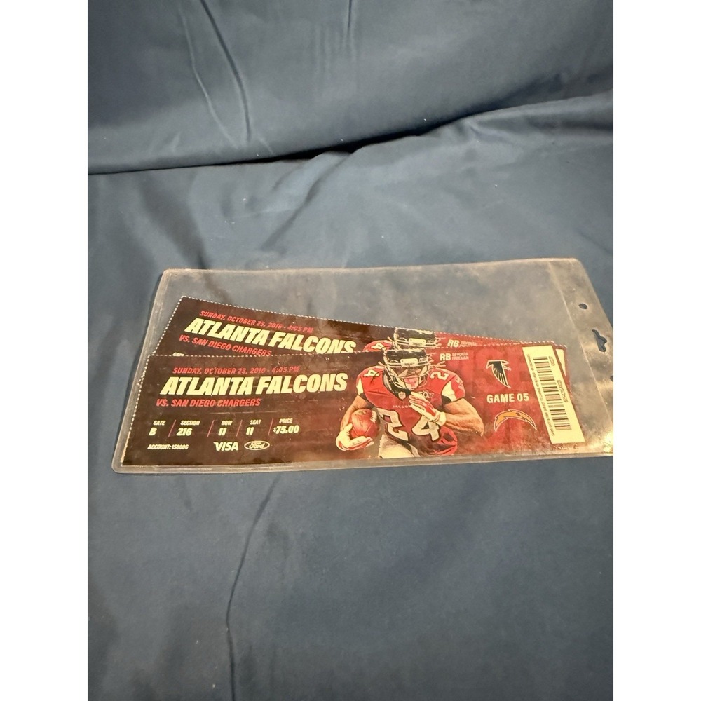 Set Of 2 2016 Atlanta Falcons v San Diego Chargers Ticket 10/23/16 NFC‎ Champs